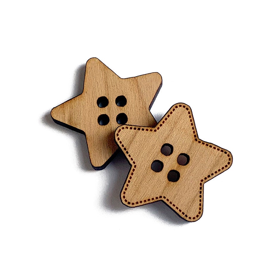 Star Shaped Wood Button Blanks – Gems & Timber